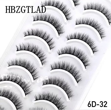 Cartela de cílios 10 pares - Modelo 6D32