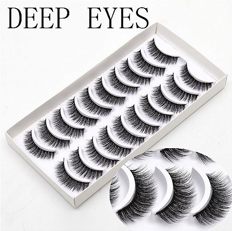 Cartela de cílios com 10 pares - Modelo 3D-F055