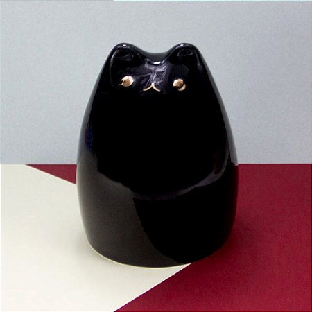 Figura Decorativa Gato Preto 15x20cm