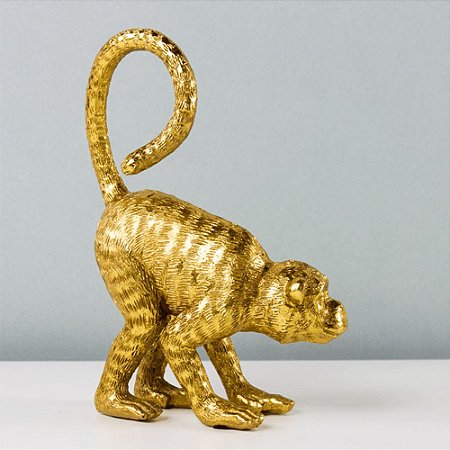 Escultura Macaco Dourado