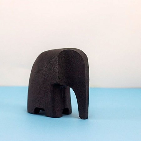 Escultura Elefante Resina Preto 11,5x5,5x12,5cm