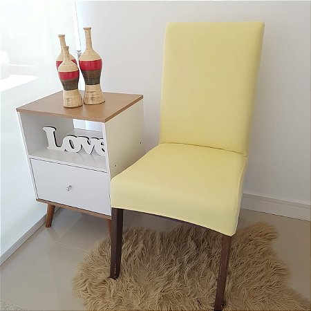 CAPA PARA CADEIRA SUEDE AMARELO  - TAMANHO UNIVERSAL AJUSTÁVEL