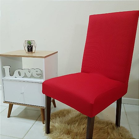 CAPA PARA CADEIRA VERMELHO LUXO - TAMANHO UNIVERSAL COM ENCAIXE PERFEITO