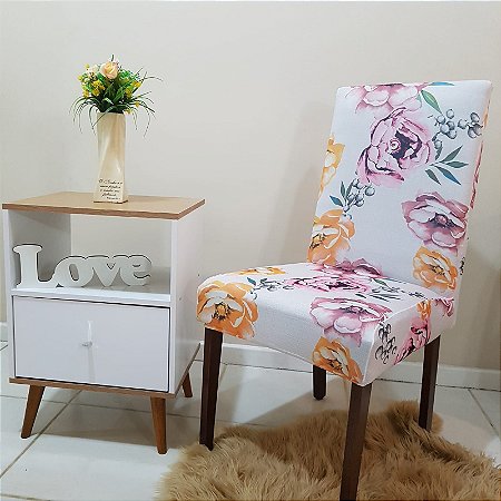 CAPA PARA CADEIRA CLEAN FLORAL - TAMANHO UNIVERSAL AJUSTÁVEL
