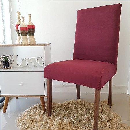 CAPA DE CADEIRA SUEDE  VINHO - TAMANHO UNIVERSAL AJUSTÁVEL