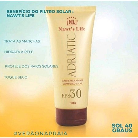 Adriatic Protetor Solar E Hidratante 120g Nawts Life