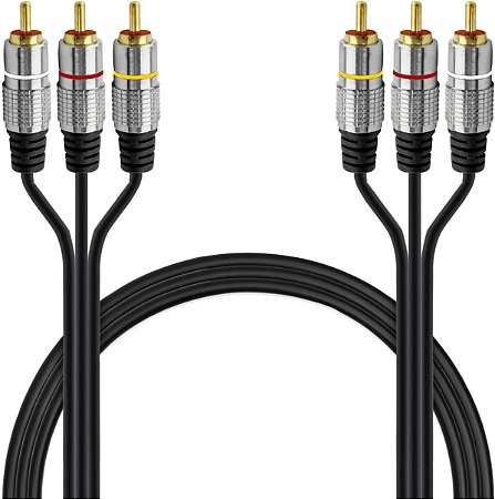 Cabo 3 RCA/ 3 RCA Profissional 3M - Metal