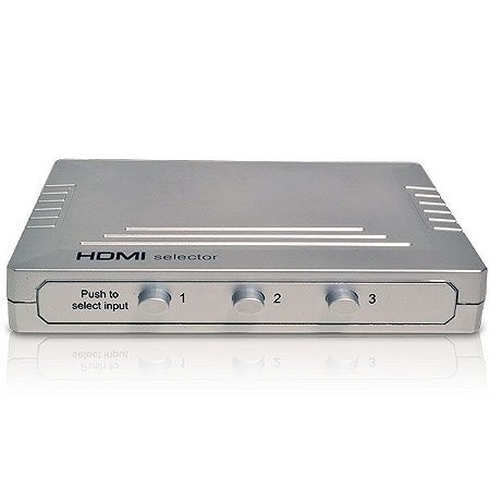 Chave Seletora HDMI 3X1 Prata - Versão 1.3 - Importado