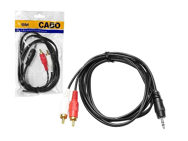Cabo De Áudio P2 Macho X 2 Rca Macho Com 1,50M