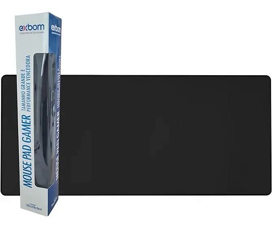 Mouse Pad Exbom 70x30cm Speed Gamer Extra Grande Preto Full Black