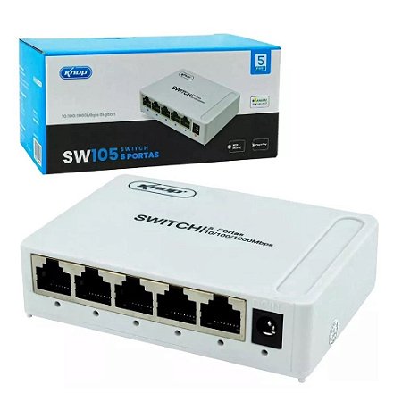 Switch 5 Portas Rj45 Gigabit Rede 10/100/1000mbps SW105
