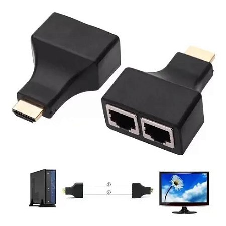 Extensor HDMI Via Cabo de Rede RJ45 até 30 Metros - KP-AD100