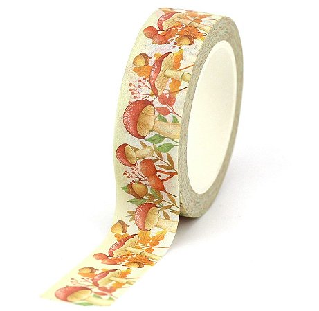 Washi tape Vintage Cogumelos - Fita decorativa