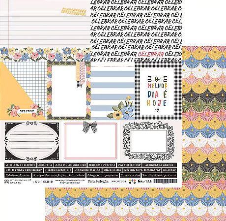 Papel Scrapbook 03 - My Memories Crafts - Coleção Minhas Celebrações
