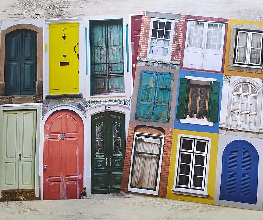 Kit com 2 Papéis Scrapbook - Arte Fácil - Coleção Portas e Janelas