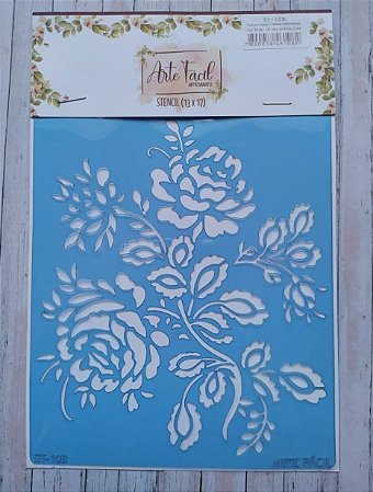 Stencil Arte Fácil 13,5x17cm - Flores