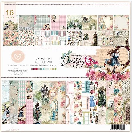 Bloco Papel Scrapbook 30,5x30,5cm Recortes - Dany Peres - Coleção Dorothy