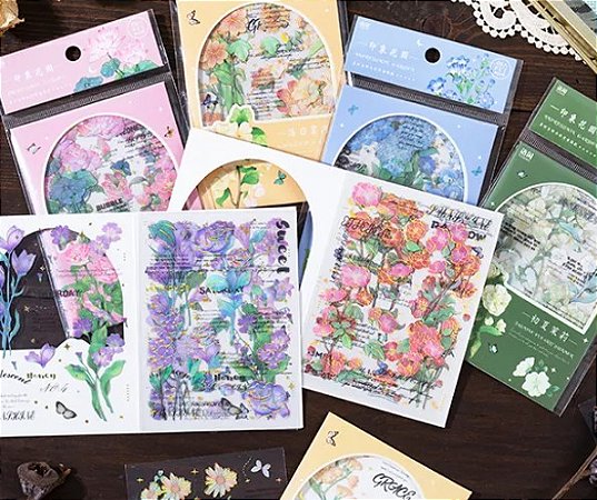Kit Cartelas de Adesivos PET Expression Garden - Diversos Modelos