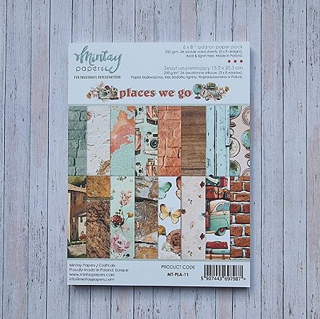 Bloco de folhas A5 Scrapbook - Mintay Papers - Places We Go