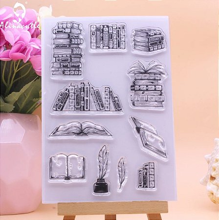 Carimbo de silicone Livros