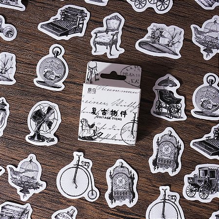 Caixinha de adesivos - Vintage Items