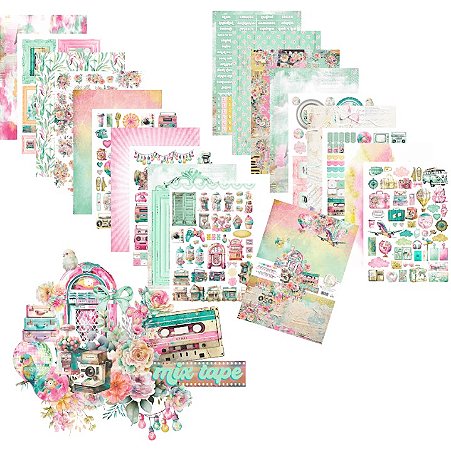 Bloco Papel Scrapbook A4 - Carina Sartor - Coleção Mix Tape