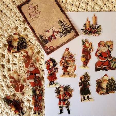 Adesivos Vintage PET - Happy Holidays