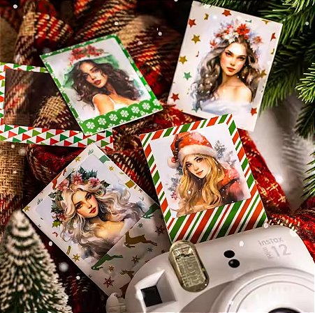 Adesivos PET Meninas e Polaroids - Snow Country Time