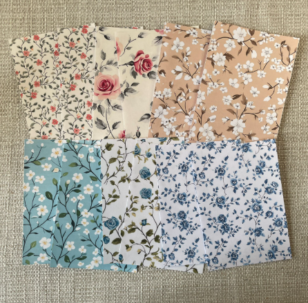 Papéis Estampados A6 Papel Retrô 12pçs - Floral