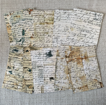 Papéis Estampados A6 Papel Retrô 12pçs - Manuscrito