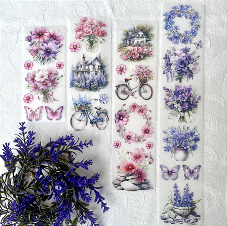 LOOP PET Tape Papel Retrô - Cores e Flores Modelo 1