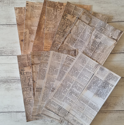 Papéis Estampados A6 Papel Retrô 12pçs - Livro Antigo