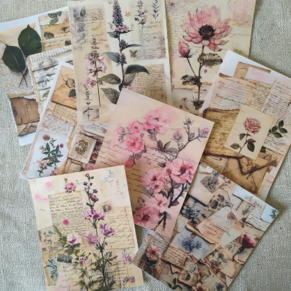 Papéis Estampados A5 Papel Retrô 8pçs - Love Letters