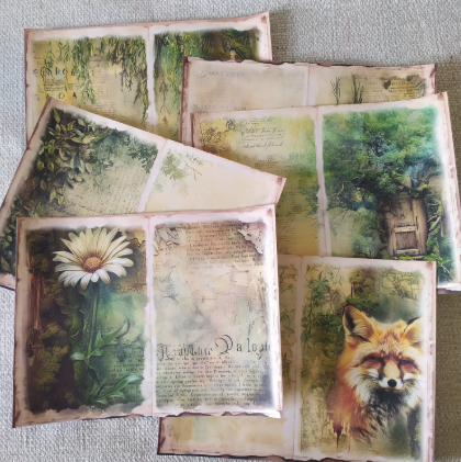 Papéis Estampados A5 Papel Retrô 6pçs - Floresta