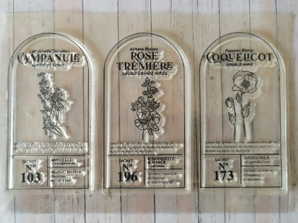 Carimbo de silicone - Tags Flores
