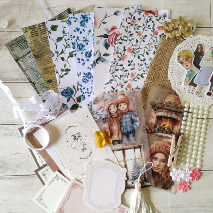 Kit Criativo com 40 Pçs + Pastinha - Papel Retrô
