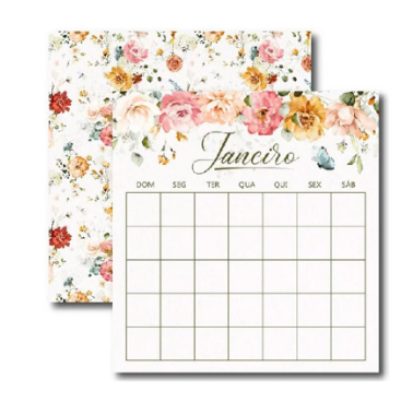 Calendário  Garden Arte Fácil com 12 Folhas