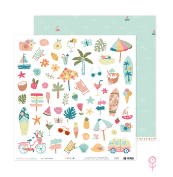 Papel Boa Companhia Juju Scrapbook - Coleção Lar Doce Mar