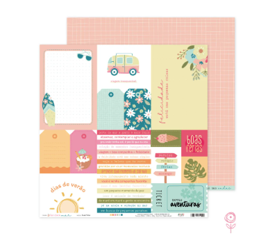 Papel Boas Férias Juju Scrapbook - Coleção Lar Doce Mar