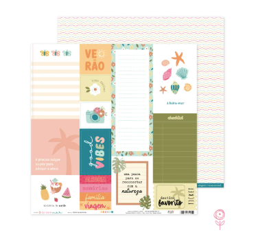 Papel Juju Scrapbook Histórias de Verão - Coleção Lar Doce Mar