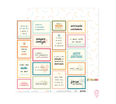 Papel Juju Scrapbook Perto do Mar - Coleção Lar Doce Mar