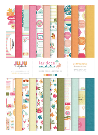 Bloco A4 Juju Scrapbook - Coleção Lar Doce Mar