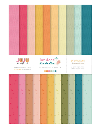 Bloco A5 Juju Scrapbook - Coleção Lar Doce Mar