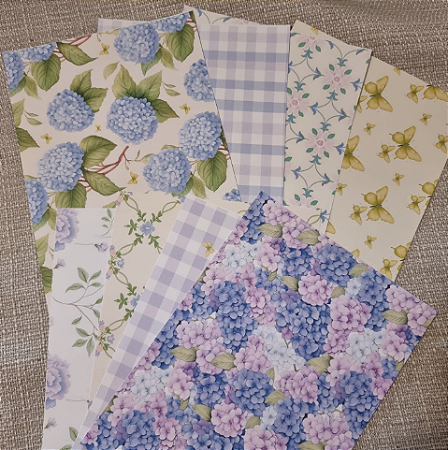 Papéis Estampados A5 Papel Retrô 8pçs - Hortências
