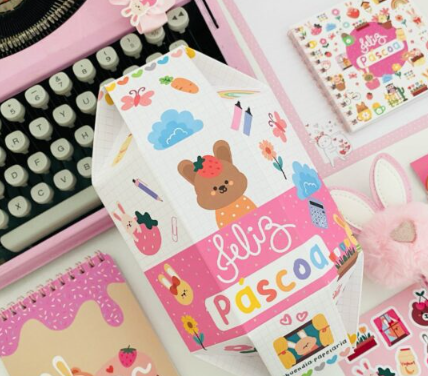 Ovo de Papelaria com Caderno Para Colorir - Buendia