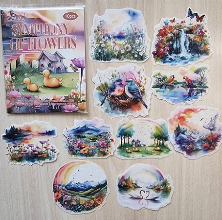 Adesivos Papel de Arroz - Symphony of Flowes