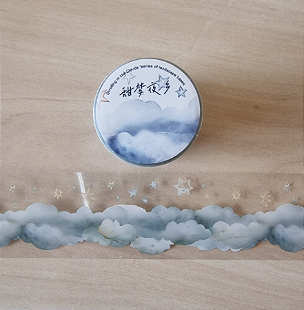 PET Tape Nuvens e Estrelas