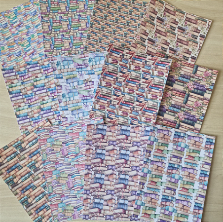 Papéis Estampados A6 Papel Retrô 12pçs - Livros