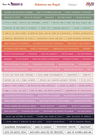 Adesivos em Papel ''Feitiços'' Coleção Hora dos Arrepios Juju Scrapbook