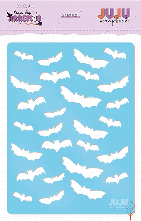Stencil ''Morcegos'' Coleção Hora dos Arrepios Juju Scrapbook